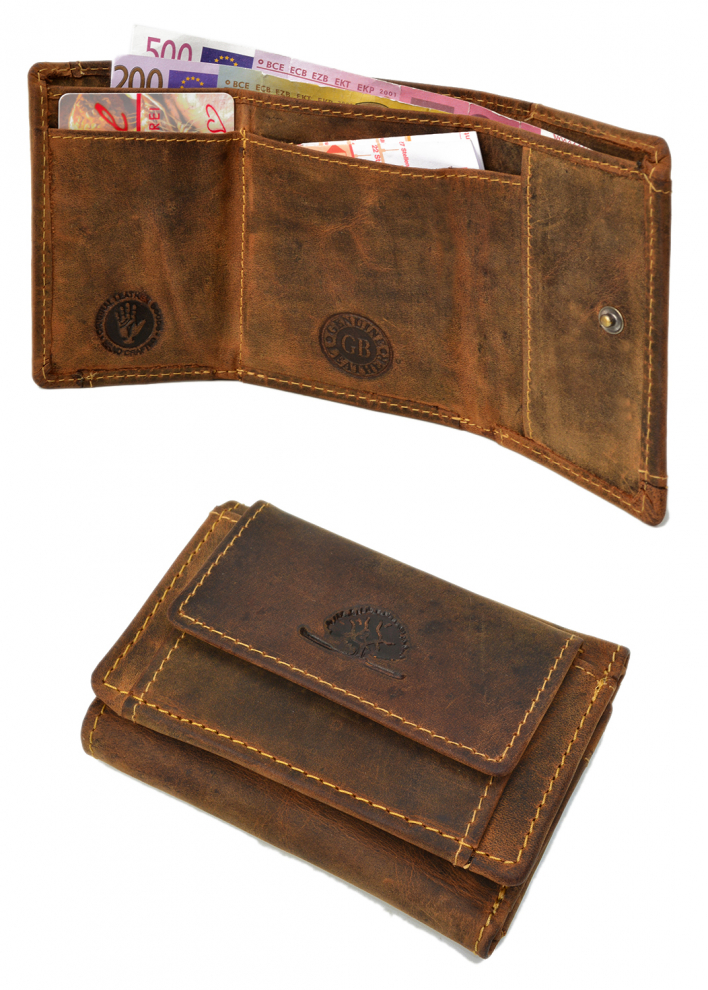 Vintage Minibörse 6 Kartenfächer Leder